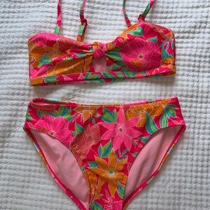 Art Class Pink and Orange Bikini Swim Set